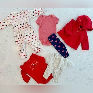 6-12mo Baby Girl Valentines Day Outfit Bundle